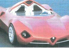 ALEMAC079 ALFA ROMEO DISCO VOLANTE GIOVANNI RIZZO 2005 ROUGE NACRE' SATIN