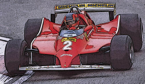 TAMEO TMK394 FERRARI 126 C PRACTICE SESSION  ITALIAN GP.1980 GILLES VILLENEUVE