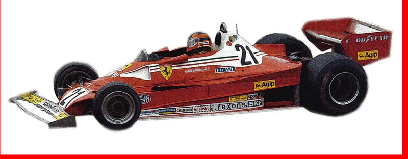 TAMEO TMK437 FERRARI 312 T2 GP.CANADA 1977 GILLES VILLENEUVE # 21- CARLOS REUTEMANN