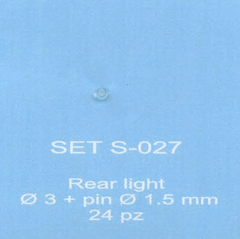 ABC ACCESSORI-SPARE PARTS SETS027 FANALINO RETROMARCIA TRASPARENTE Ø 3 mm+PIN Ø