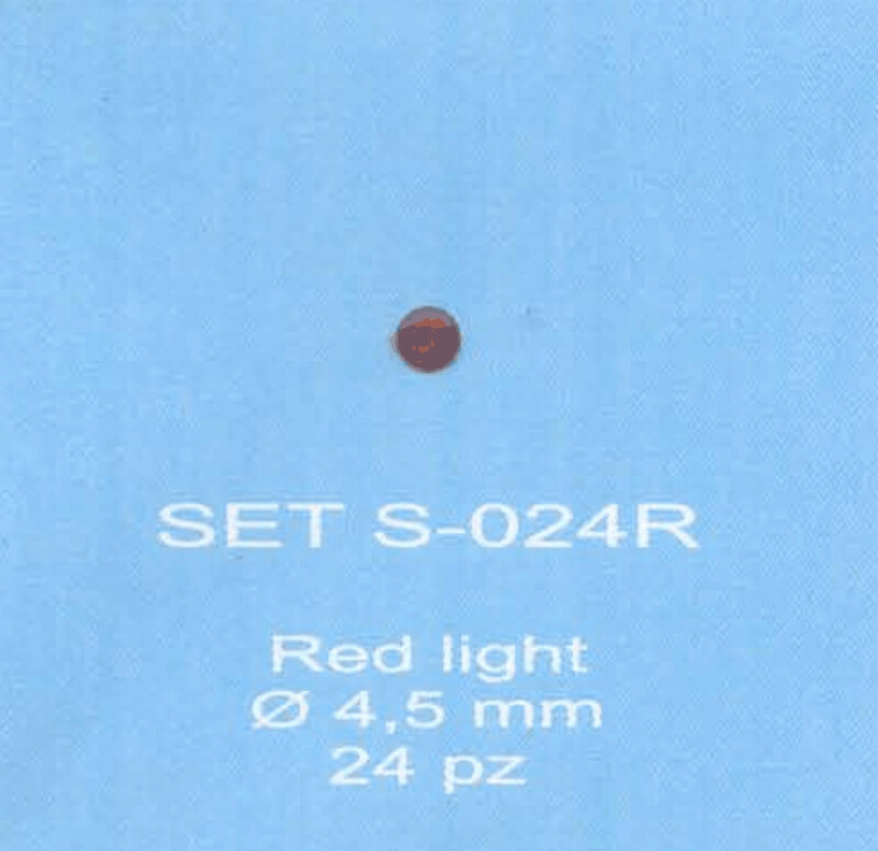 ABC ACCESSORI-SPARE PARTS SETS024R FANALINO ROSSO- RED LIGHT  Ø 4,5  (24 PZ.)