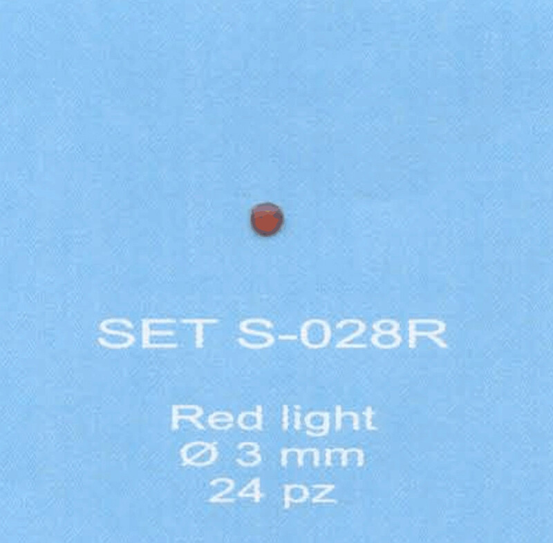 ABC ACCESSORI-SPARE PARTS SETS028R FANALINO ROSSO / RED LIGHT  Ø,3 mm.  (24 PZ.)