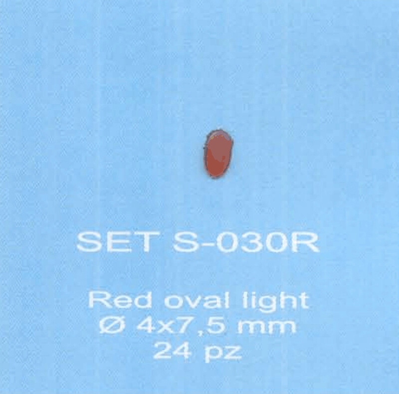 ABC ACCESSORI-SPARE PARTS SETS030R FANALINO OVALE  ROSSO / RED OVAL  LIGHT  Ø 4