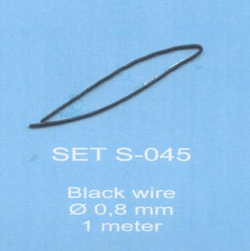 ABC ACCESSORI-SPARE PARTS SETS045 FILO NERO / BLACK  WIRE  Ø 0,8 mm 1  meter