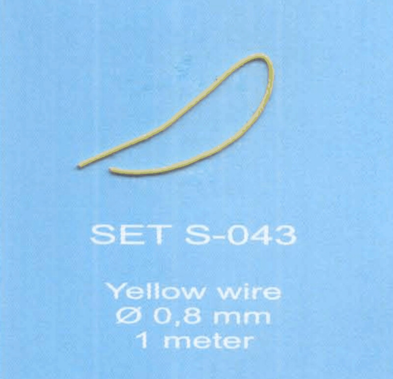 ABC ACCESSORI-SPARE PARTS SETS043 FILO GIALLO / YELLOW WIRE  Ø 0,8 mm 1  meter