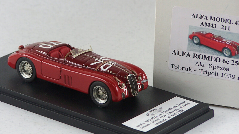 ALFA MODEL 43 AM43211 ALFA ROMEO 6C 2500 S  ALA SPESSA TOBRUK-TRIPOLI 1939 BORAT