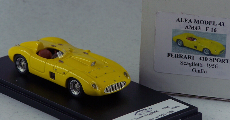 ALFA MODEL 43 AM43F16 FERRARI 410 SPORT SCAGLIETTI 1957  YELLOW