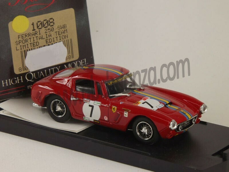 BANG 1008 FERRARI 250 SWB SPORTITALIA TEAM #7 LIMITED EDITION BANG 1008 FERRARI 250 SWB SPORTITALIA TEAM #7 LIMITED EDITION