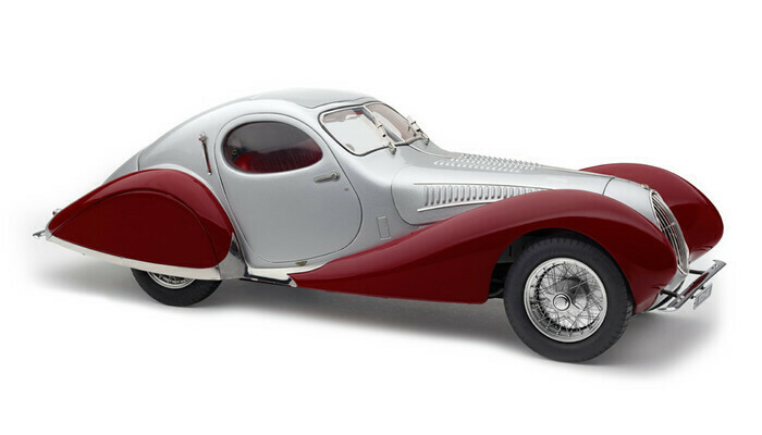 CMC165 - Talbot-Lago Coupé T150 C-SS Figoni & Falaschi "Teardrop", 1937-39 silver / red