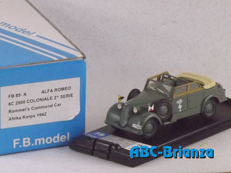 FB MODEL FBM085A ALFA ROMEO 6C 2500 COLONIALE 2° serie 1942 ROMMEL'S COMMAND CAR AFRICA CORPS  GREEN