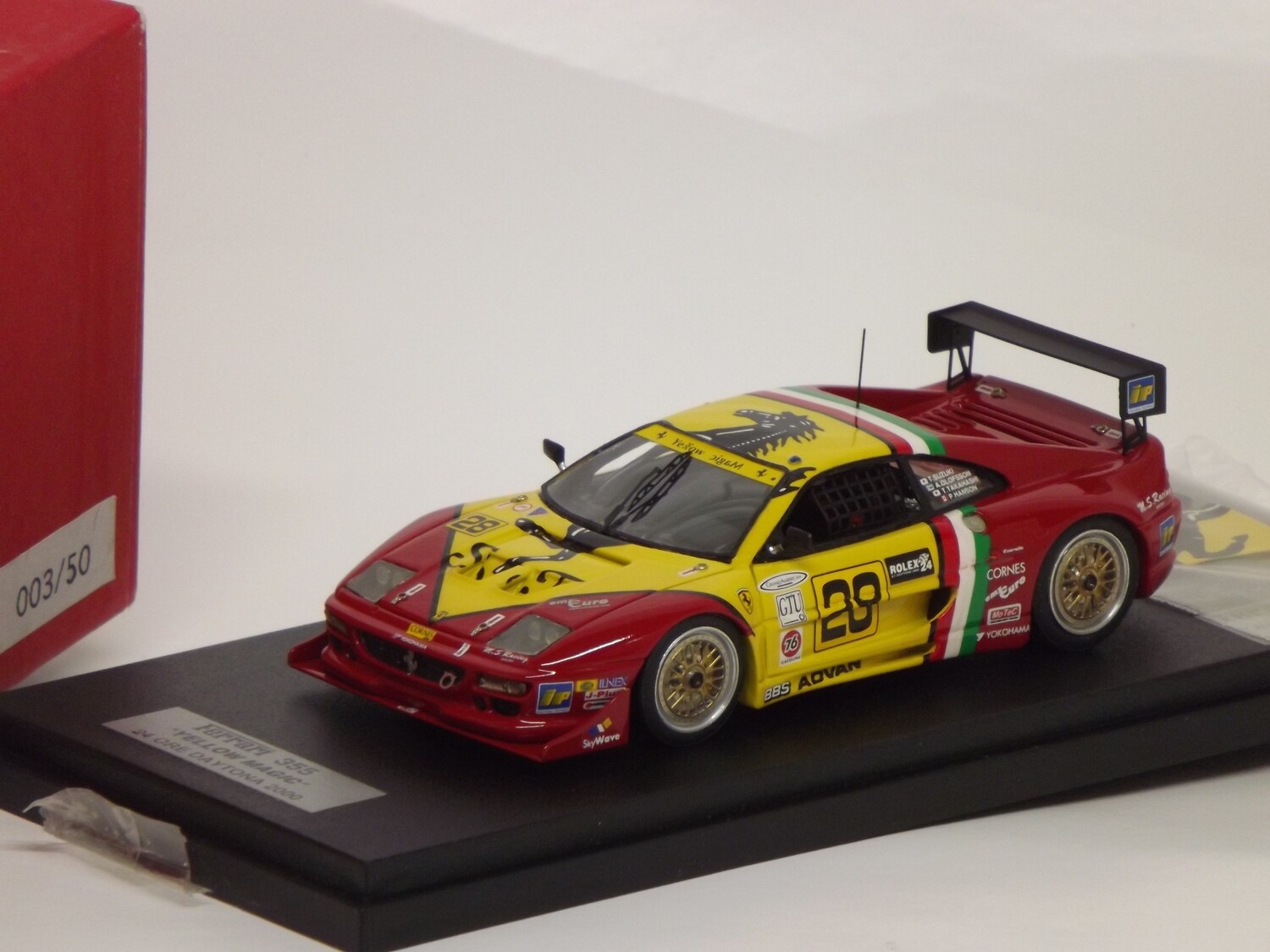 SC MODEL SCCV16 SCCV16 FERRARI 355 DAYTONA 00 YELLOW MAGIC DAYTONA 2000 #28