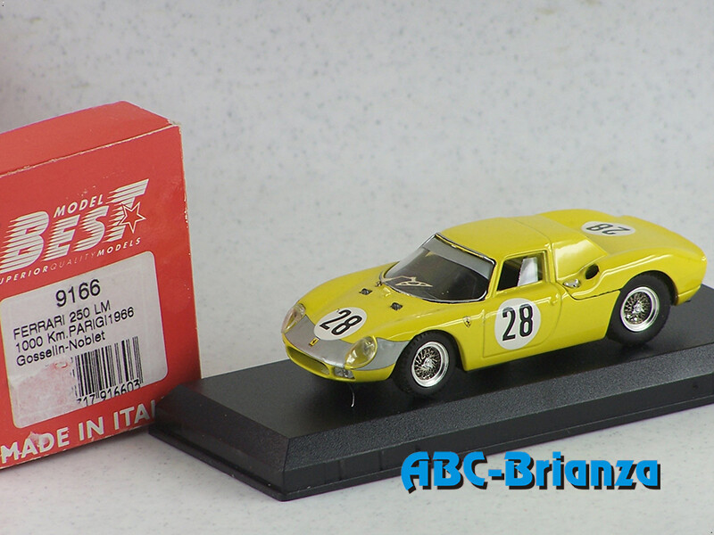 BEST9166 FERRARI 250 LM 1000KM. PARIGI 1966 GOSSELLIN-NOBLET #28