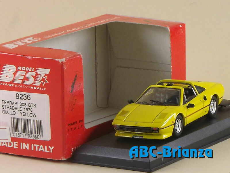 BEST9236  FERRARI 308 GTS STRADALE 1878 GIALLO YELLOW