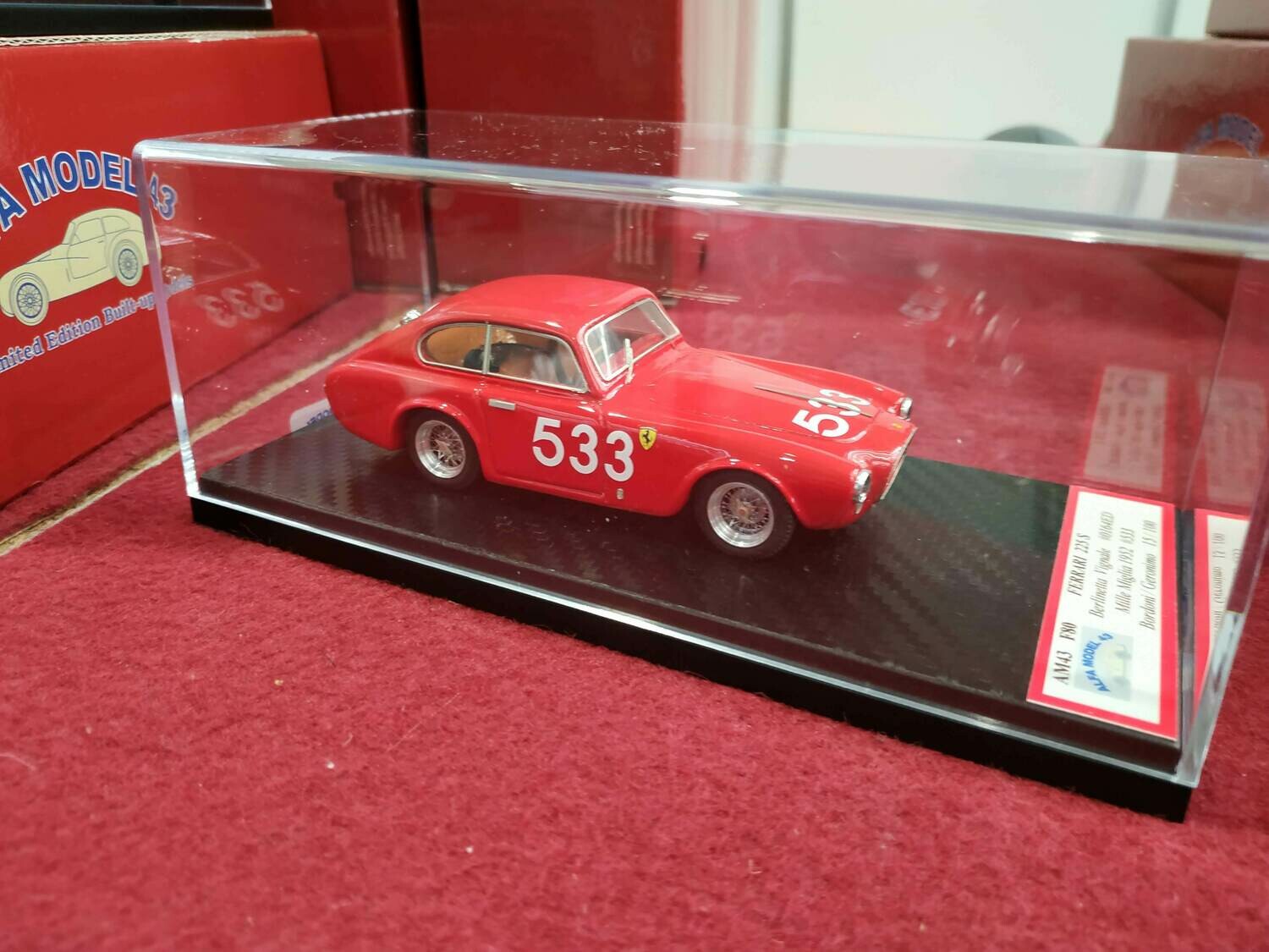 ALFA MODEL 43  AM43F80 FERRARI 225S BERLINETTA VIGNALE #0164ED MM 1952