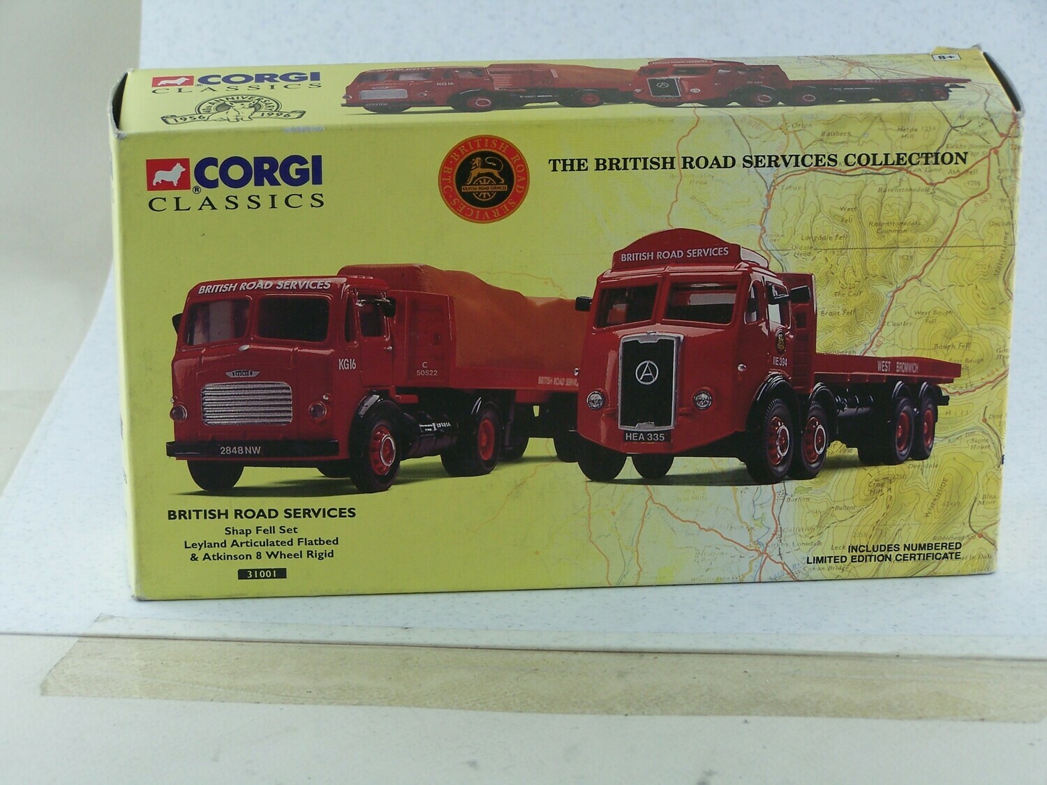 CORGI 31001 SHAP FELL SET LEYLAND ARTICULATED FLATBED & ATKINSON 8 WHEEL RIGID
