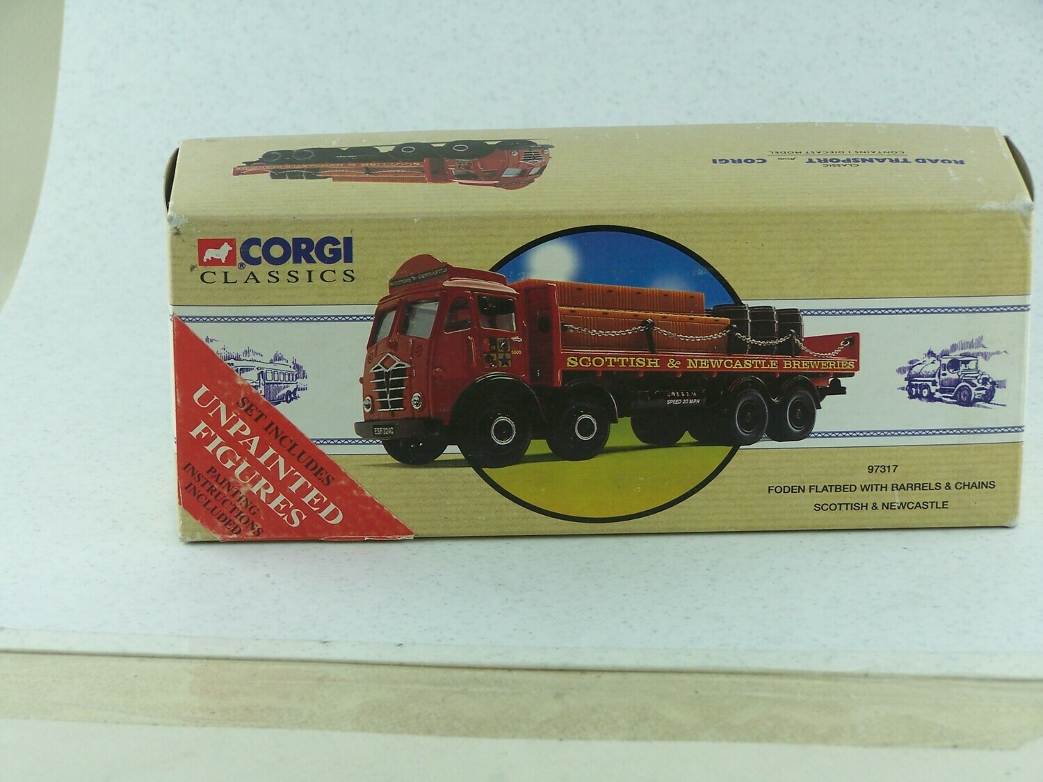 CORGI 97317 FODEN FLATBED WITH BARRELS & CHAINS SCOTTISH & NEWCASTLE