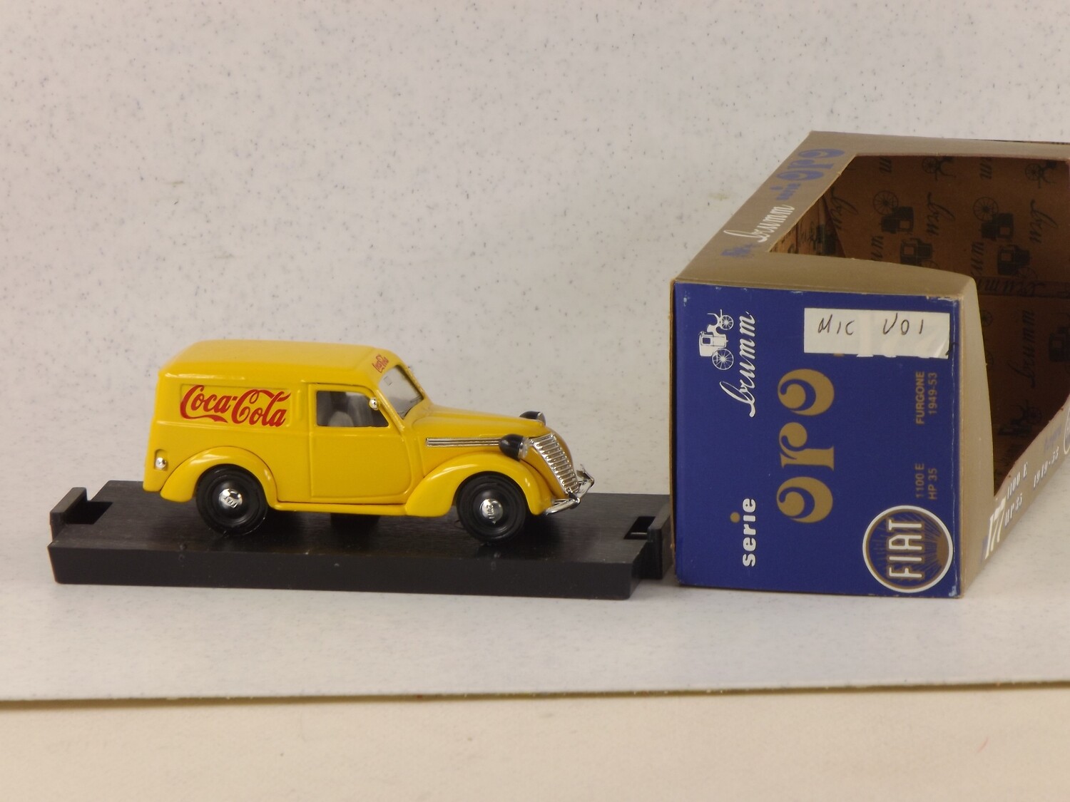 MINICAR MICV01 FIAT 1100E COCA COLA 1949 YELLOW