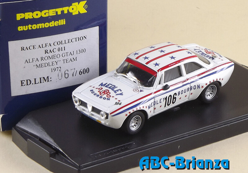PROGETTO K PKRAC011 - ALFA ROMEO GTAJ 1300 MEDLEY TEAM 1972