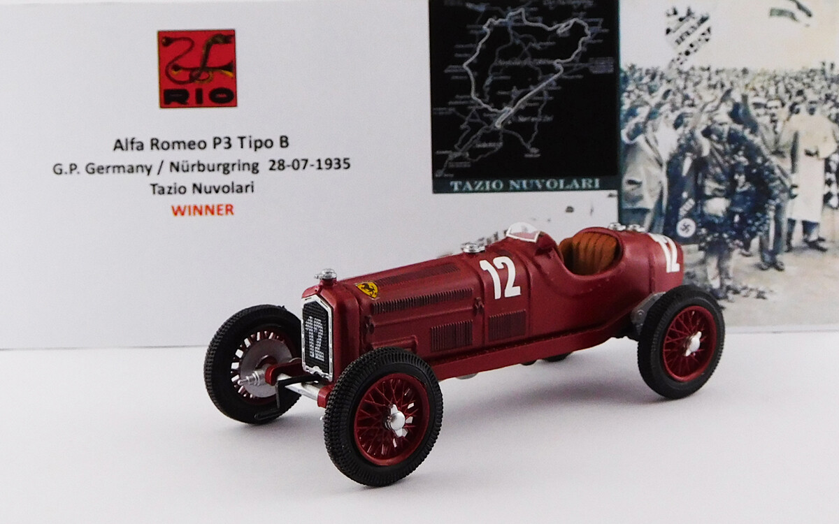 RIO MODEL  RIO4178-2 ALFA ROMEO P3 TIPO B - G.P. di Germania 1935 Nürburgring - Tazio Nuvolari #12 WINNER