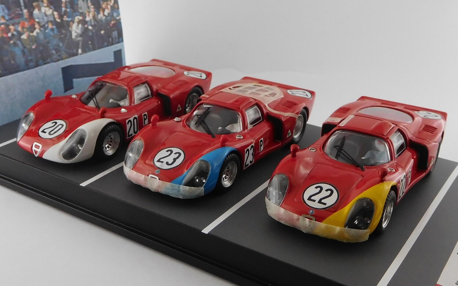 BEST9794-D ALFA ROMEO 33.2 - Daytona 24 Hours 1968 - 5th #20 Schütz-Vaccarella - 6th #23 Andretti-Bianchi - 7th #22 Cason-Biscaldi-Zeccoli - Limited and Numered Edition 68 pieces