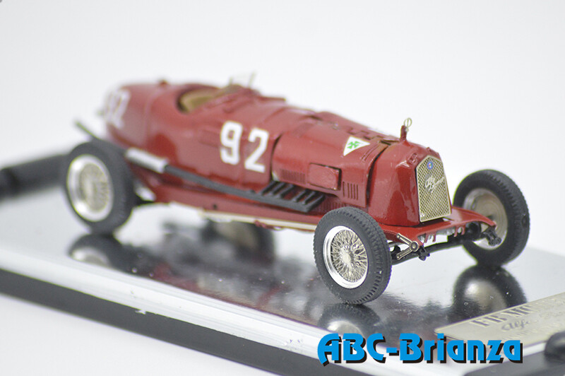 FB MODEL FBM105B ALFA ROMEO TIPO A MONOPOSTO Twin engine with opening hood GP Monza 1931 T. Nuvolari # 92