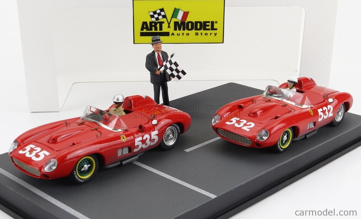 ART MODEL  ART445-P	DIORAMA SET 2x FERRARI 315S SPIDER #535 WINNER MILLE MIGLIA 1957 P.TARUFFI+532 2nd MILLE MIGLIA 1957 W.VON TRIPS