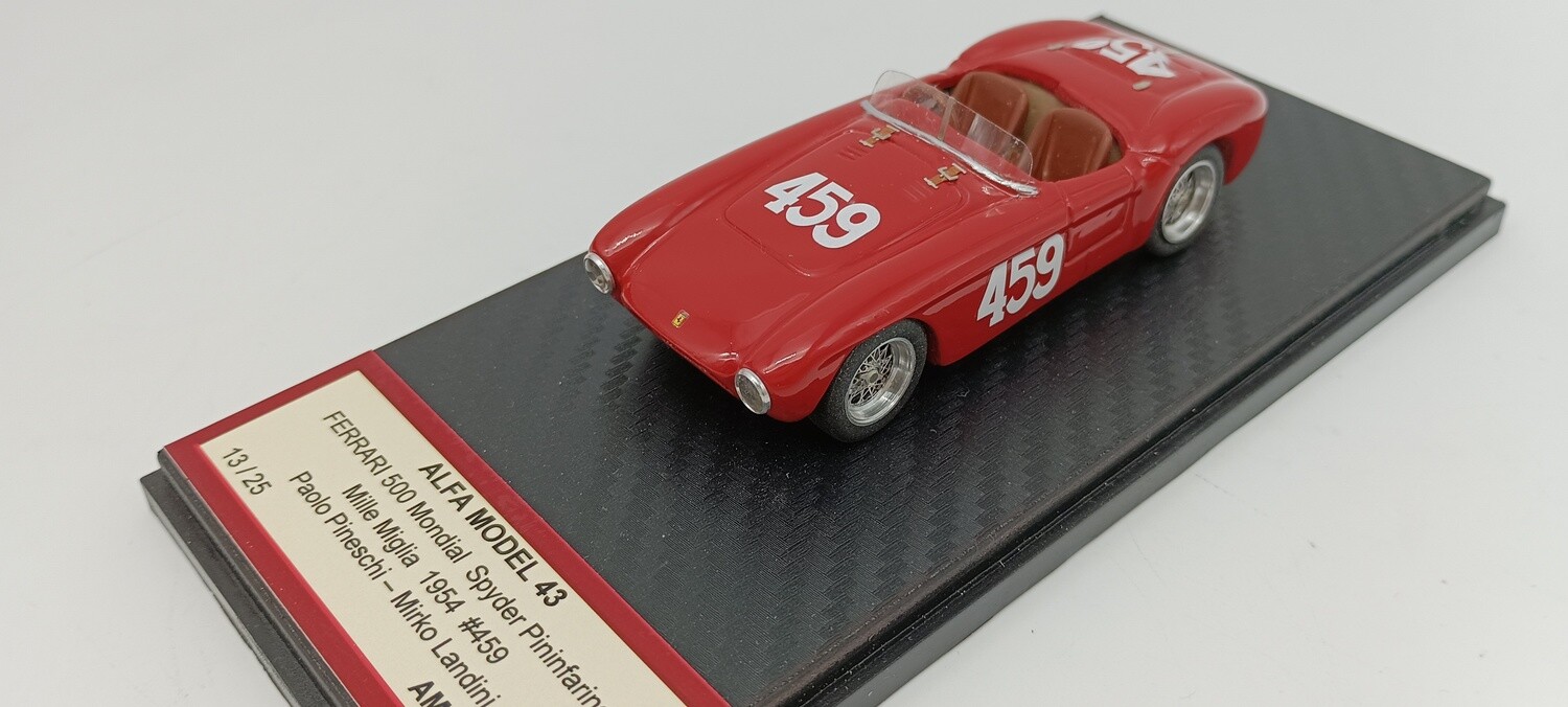 ALFA MODEL 43 AM43F254 FERRATI 500 MONDIAL N.0512MD MILLE MIGLIA 1954 N.459 PINESCHI - LANDIN