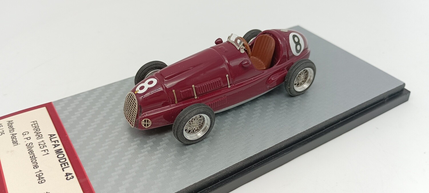ALFA MODEL 43 AM43F244 Ferrari 125 F1 G. P. Silverstone 1949 #8 Alberto Ascari