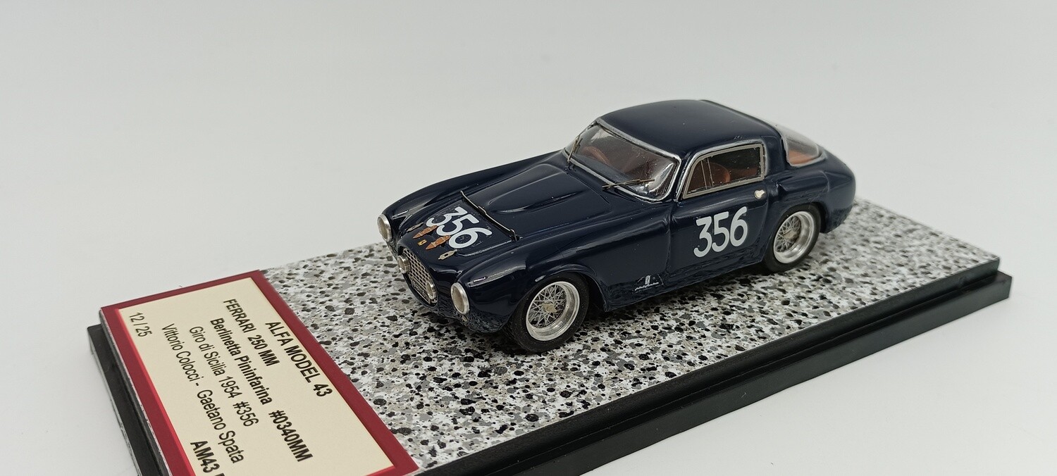 ALFA MODEL 43 AM43F301 FERRARI 250 MM BERLINETTA PININFARINA N.0340MM GIRO DI SICILIA 1954 N.356 COLOCCI - SPATA