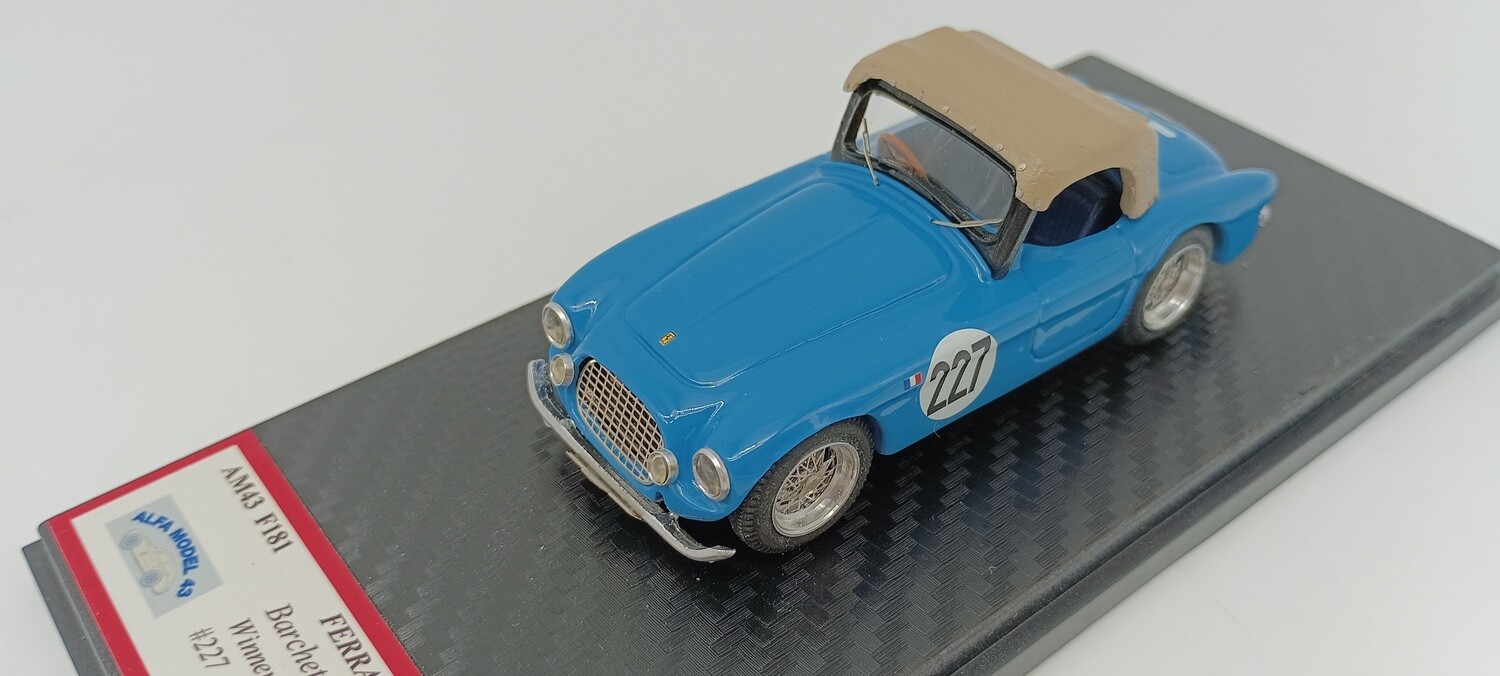 ALFA MODEL 43 AM43F181 FERRARI 212 EXPORT BARCHETTA TOURING TDF 1952 WINNER N.227 PAGNIBON - BARRAQUET
