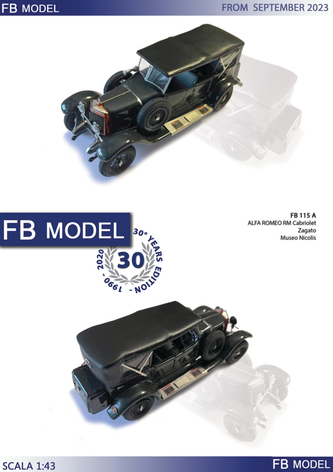 FB MODEL FBM115A ALFA ROMEO RM CABRIOLET ZAGATO Museo Nicolis Dark Grey