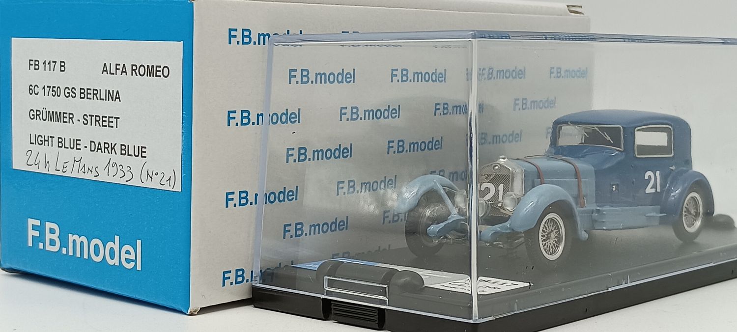FB MODEL FBM117B ALFA ROMEO 6C 1750 GS BERLINA GRUMMER STREET 24H LE MANS 1933 #21