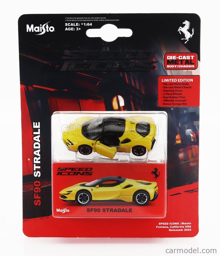 MAISTO MAIST15703Y FERRARI SF90 STRADALE HYBRID 1000hp 2019 yellow