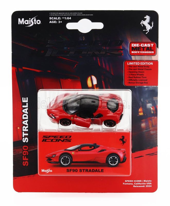 MAISTO MAIST15703R FERRARI SF90 STRADALE HYBRID 1000hp 2019 red