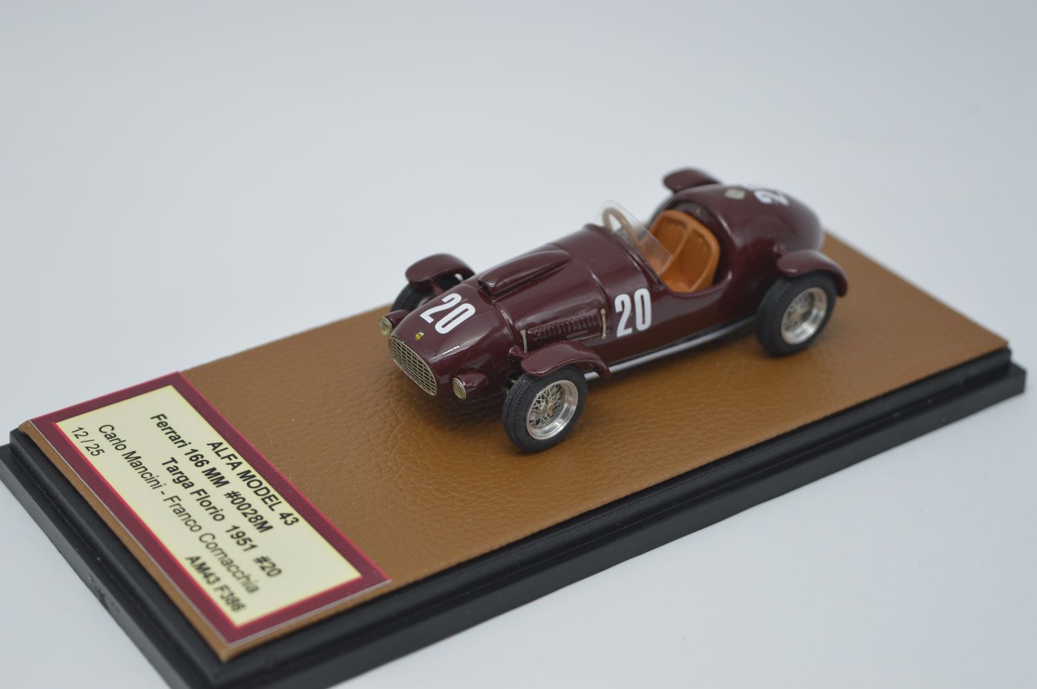 ALFA MODEL AM43F386 FERRARI 166MM #0028M TARGA FLORIO 1951 #20 MANCINI - CORNACCHIA  24
