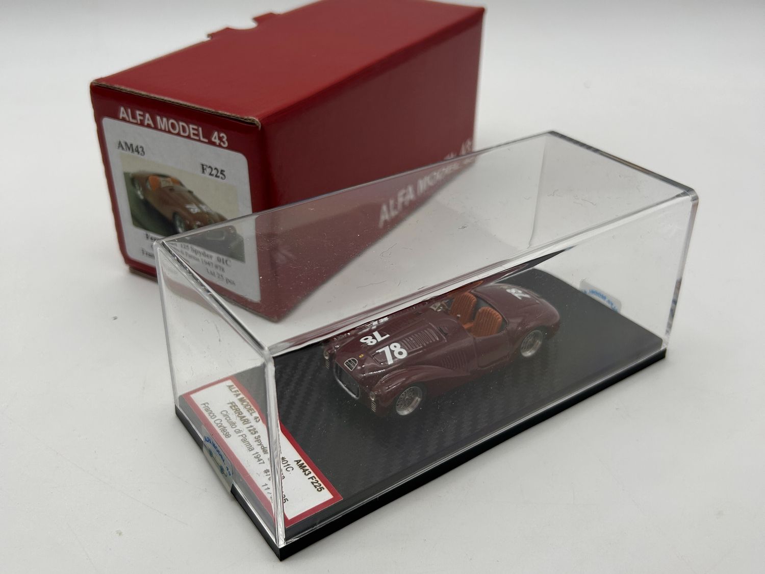 ALFA MODEL AM43F225 Ferrari 125 Spyder #01C Circuito di Parma 1947 #78 – Franco Cortese ALFA MODEL AM43F225 Ferrari 125 Spyder #01C Circuito di Parma 1947 #78 – Franco Cortese