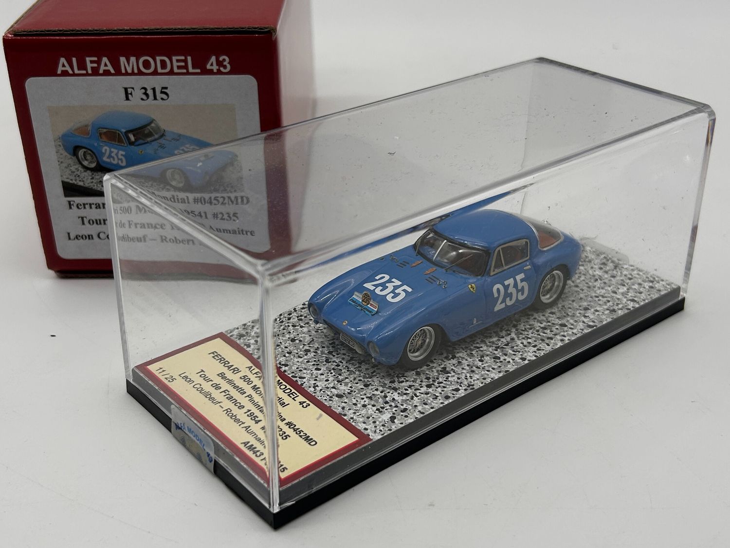 ALFA MODEL AM43F315 FERRARI 500 MONDIAL BERLINETTA PININFARINA CH.0425MD TDF 1954 N.235 ALFA MODEL AM43F315 FERRARI 500 MONDIAL BERLINETTA PININFARINA CH.0425MD TDF 1954 N.235