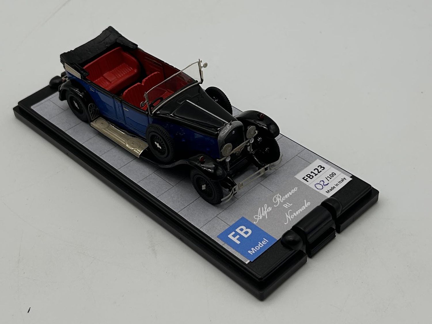 FB MODEL FBM123A ALFA ROMEO RL NORMALE MARTIN KING MUSEO NICOLIS  Blue - Black FB MODEL FBM123A ALFA ROMEO RL NORMALE MARTIN KING MUSEO NICOLIS  Blue - Black
