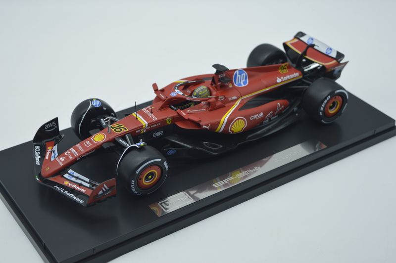 BURAGO BU16821L FERRARI F1 SF24 N.16 WINNER GP ITALY 2024 CON VETRINA BURAGO BU16821L FERRARI F1 SF24 N.16 WINNER GP ITALY 2024 CON VETRINA