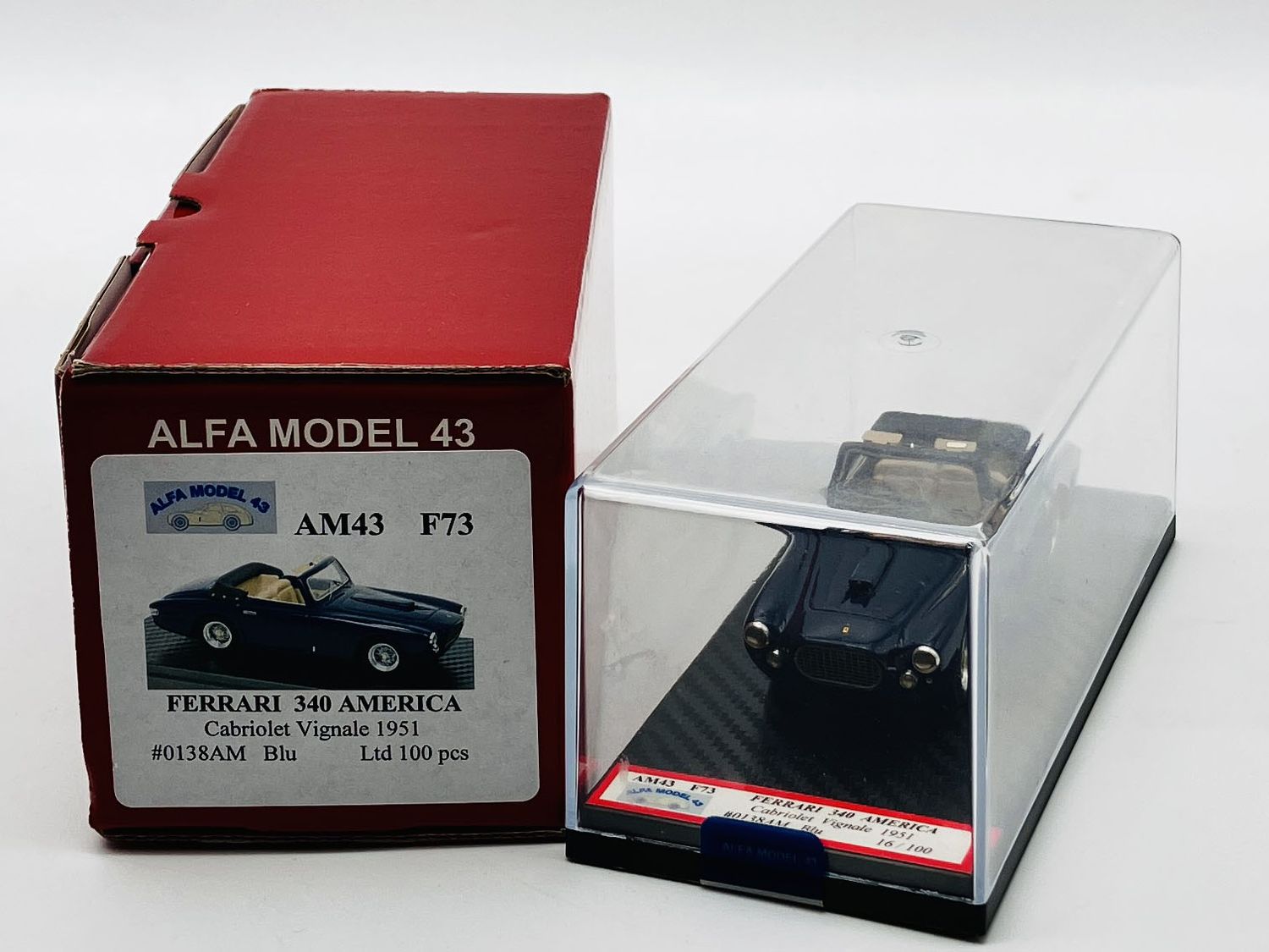 ALFA MODEL AM43F073 - FERRARI 340 AMERICA CABRIOLET VIGNALE 1951 CH.N.0138AM BLUE ALFA MODEL AM43F073 - FERRARI 340 AMERICA CABRIOLET VIGNALE 1951 CH.N.0138AM BLUE