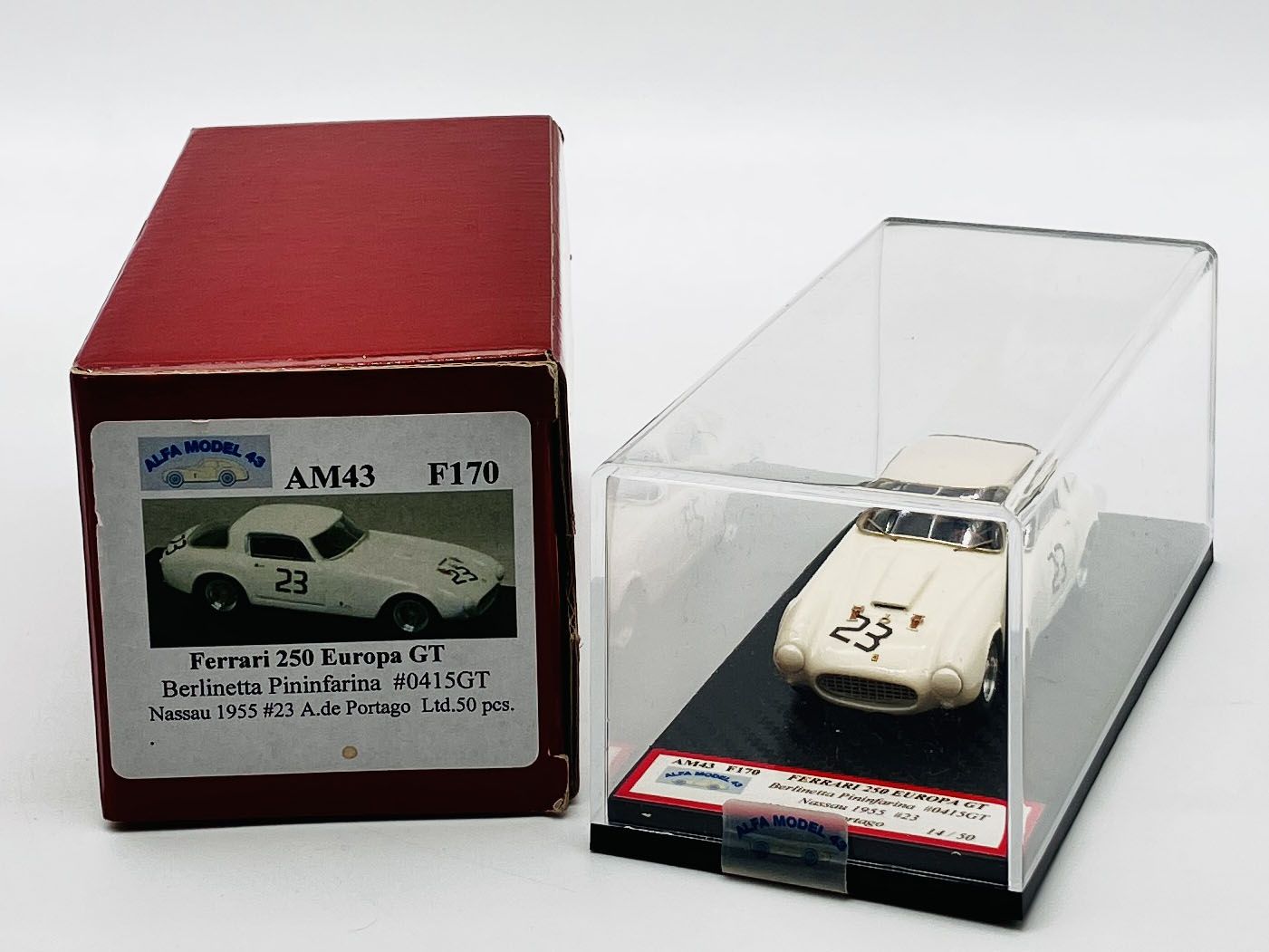 ALFA MODEL AM43F170 Ferrari 250 GT Berlinetta Pininfarina #0415 Nassau 1955 #23 Alfonso de Portago ALFA MODEL AM43F170 Ferrari 250 GT Berlinetta Pininfarina #0415 Nassau 1955 #23 Alfonso de Portago
