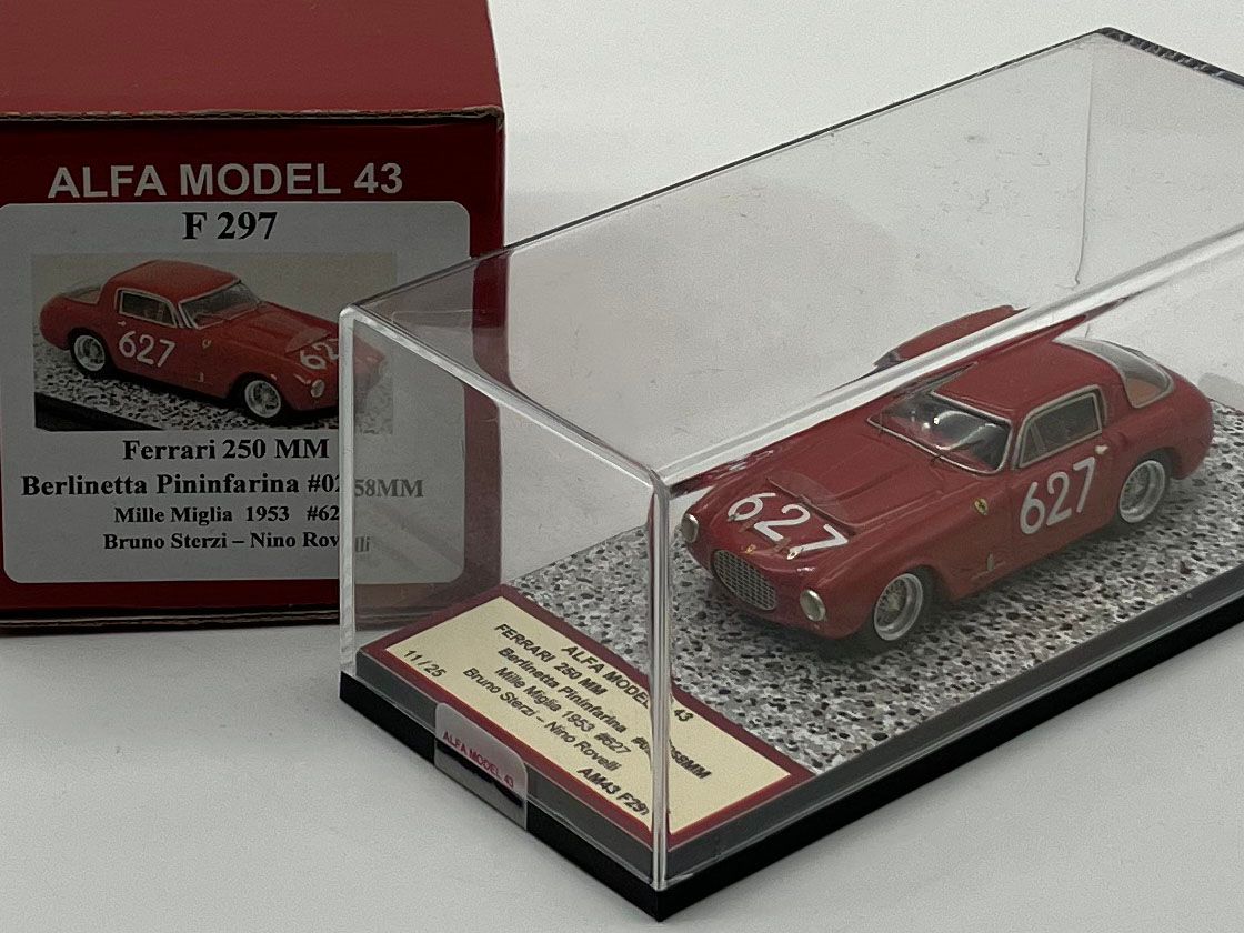 ALFA MODEL AM43F297 - Ferrari 250 MM ch.0258MM Berlinetta Pininfarina Mille Miglia 1953 n.627 Sterzi-Rovelli