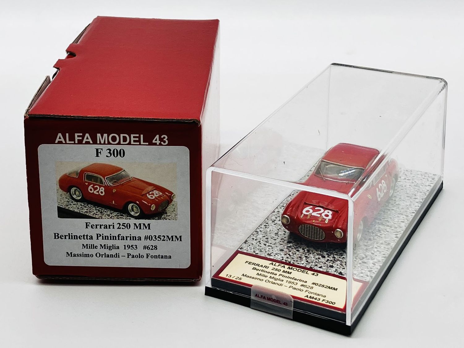 ALFA MODEL AM43F300 FERRARI 250 MM BERLINETTA PININFARINA N.0352MM MILLE MIGLIA 1953 N.628 ORLANDI - FONTANA ALFA MODEL AM43F300 FERRARI 250 MM BERLINETTA PININFARINA N.0352MM MILLE MIGLIA 1953 N.628 ORLANDI - FONTANA