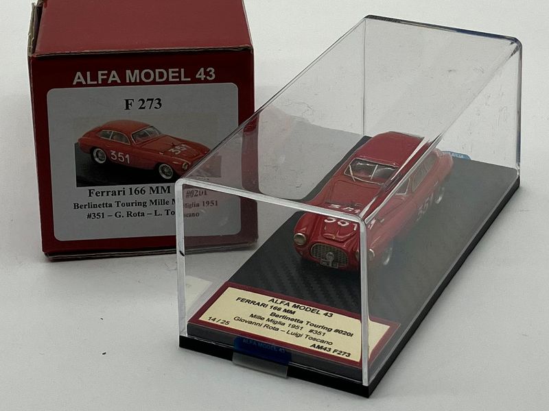 ALFA MODEL AM43F273 - Ferrari 166 MM n.020I Berlinetta Touring Mille Miglia 1951 n.351 Rota-Toscano
