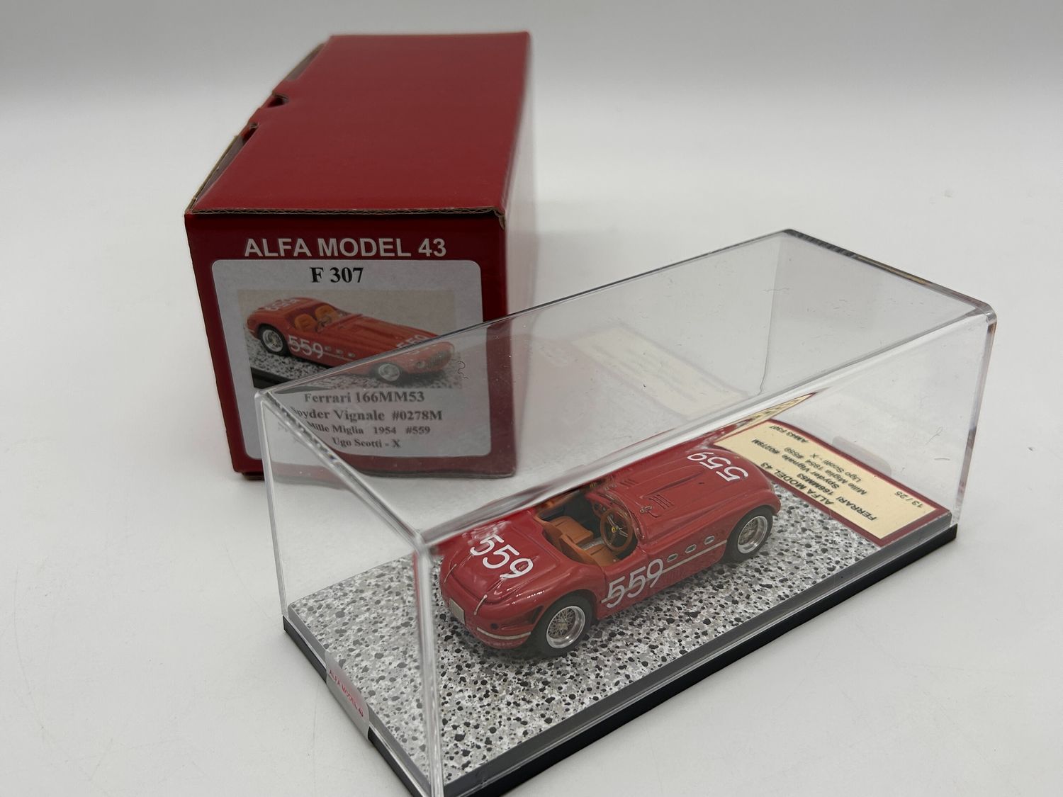 ALFA MODEL AM43F307 FERRARI 166MM53 SPYDER VIGNALE #0278M MILLE MIGLIA 1954 #559 UGO SCOTTI - X