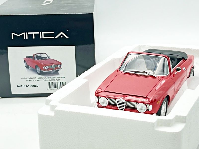 MITICA - MITICA100080 ALFA GIULIA 1600 GTC CABRIOLET OPEN 1964 ROSSO INTERNO NERO