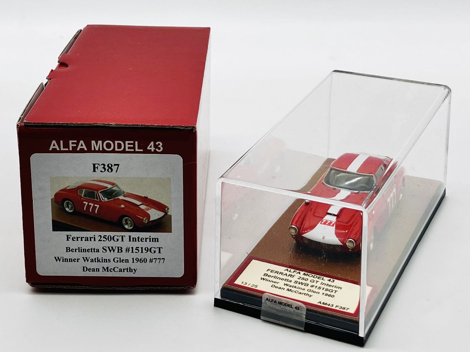 ALFA MODEL AM43F387 FERRARI 250GT INTERIM BERLINETTA SWB #1519GT WINNER WATKINS ALFA MODEL AM43F387 FERRARI 250GT INTERIM BERLINETTA SWB #1519GT WINNER WATKINS