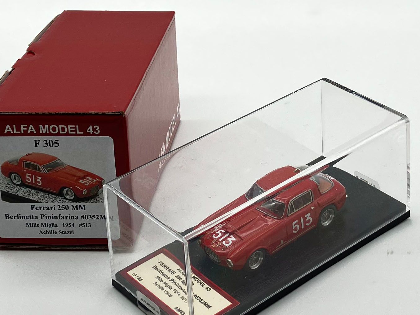 ALFA MODEL AM43F305 - Ferrari 250 MM ch.0352MM Berlinetta Pininfarina Mille Miglia 1954 n.513