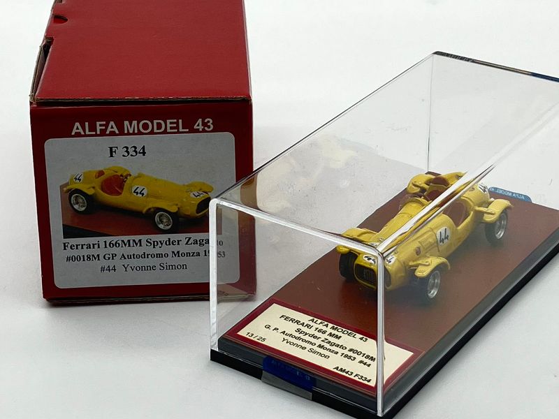 ALFA MODEL AM43F334 - Ferrari 166MM Spyder Zagato ch.0018M GP Autodromo Monza 1953 n.44 Simon