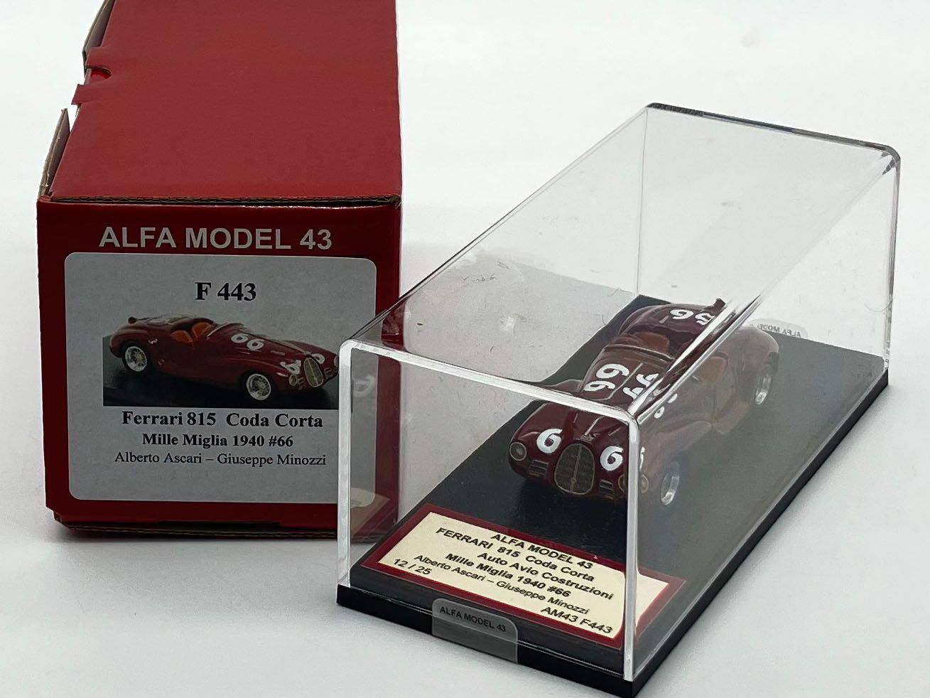 ALFA MODEL AM43F443 - Ferrari 815 Coda Corta Mille Miglia 1940 n.66 Aascari-Minozzi